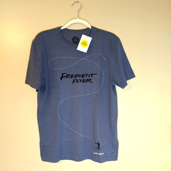 NWT Life is Good Frequent Flyer Crusher Tee Fly Fishing Outdoor T-Shirt - Picture 1 of 4